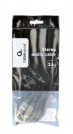 Audio cable 3.5mm-RCA - 1.5m - Cablexpert CCA-352-1.5M, 3.5 mm stereo plug to 2*RCA plugs 1.5m cable, gold-plated connectors, 1.5m thumbnav 2