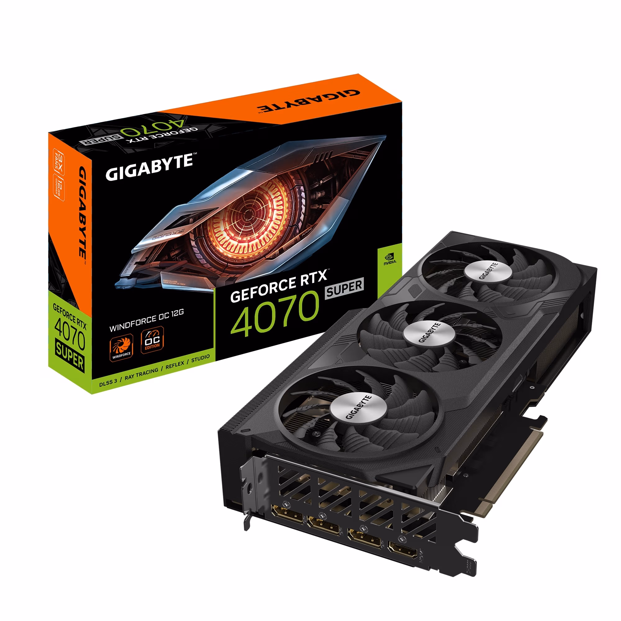 Placa video Gigabyte GeForce RTX 4070 SUPER WINDFORCE OC/ 12GB/ GDDR6X/ 192bit