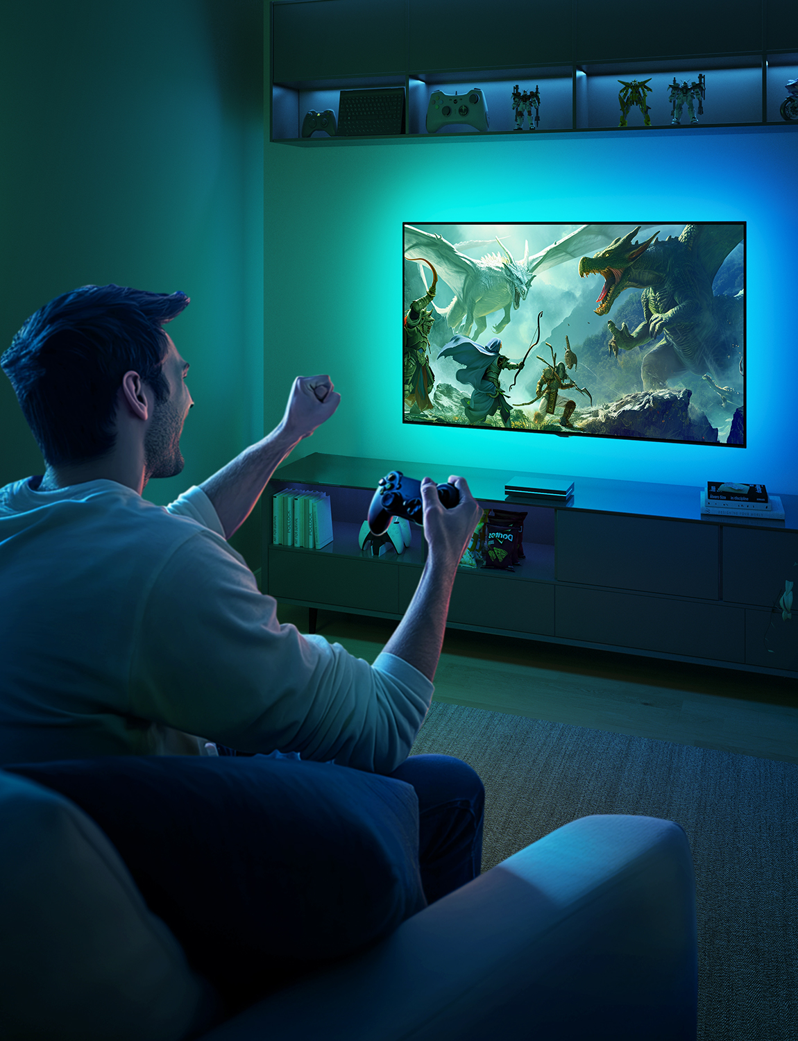 Светодиодная лента для телевизора GOVEE RGBWIC  AI Sync Box (55”-65”) photo 8