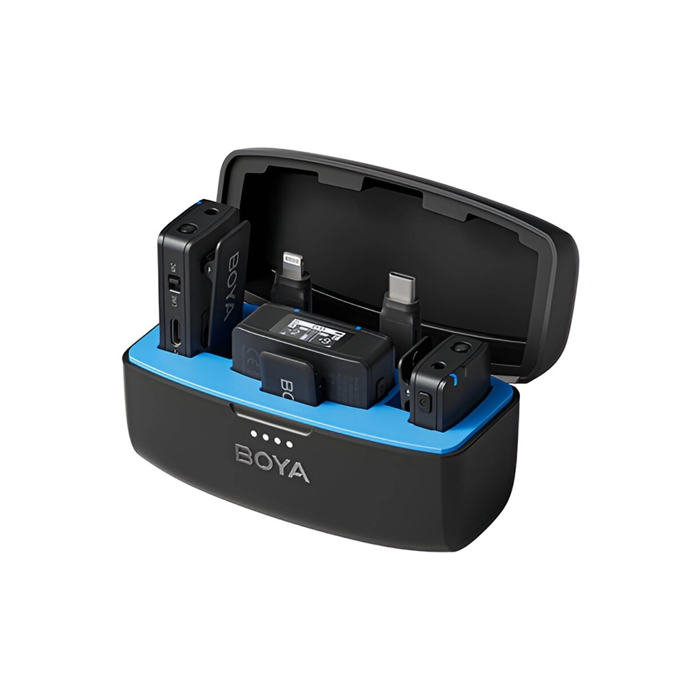 Microfon Boya Wireless Microphone 3-in-1 with Onboard Recording (BOYAMIC), 3 Audio Adapter, Lavaier Included, Black