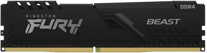 4GB DDR4-2666 Kingston FURY® Beast DDR4, PC21300, CL16, 1.2V, 1Gx8, Auto-overclocking, Asymmetric BLACK low-profile heat spreader, Intel XMP Ready (Extreme Memory Profiles)