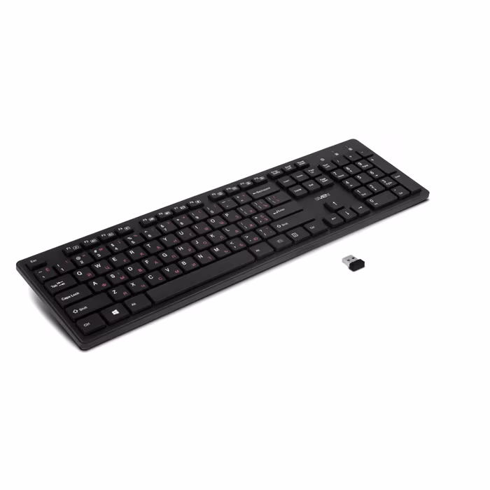 SVEN KB-E5900W, Wireless Keyboard, 107 keys, slim compact design, low-profile keys with smooth stroke, Nano receiver, USB, Black, Rus/Ukr/Eng 