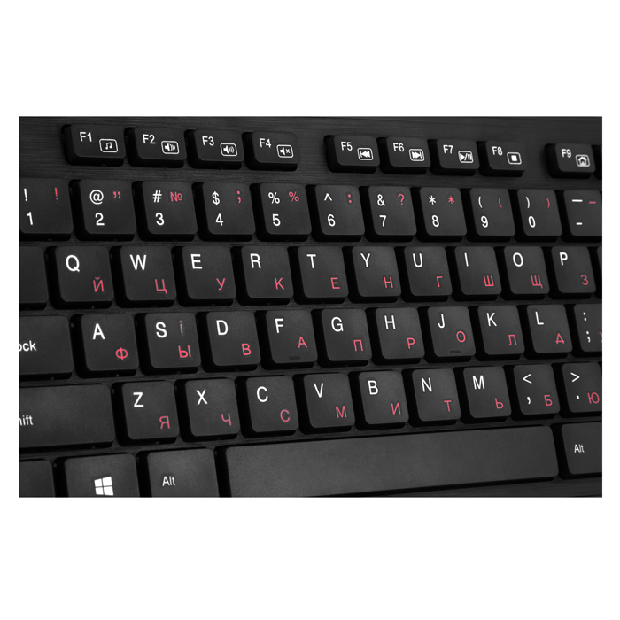 SVEN KB-E5900W, Wireless Keyboard, 107 keys, slim compact design, low-profile keys with smooth stroke, Nano receiver, USB, Black, Rus/Ukr/Eng photo 3