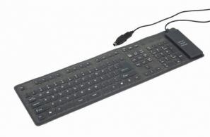 Gembird KB-109F-B, Flexible keyboard, USB, OTG adapter, black color, US layout thumbnav 2