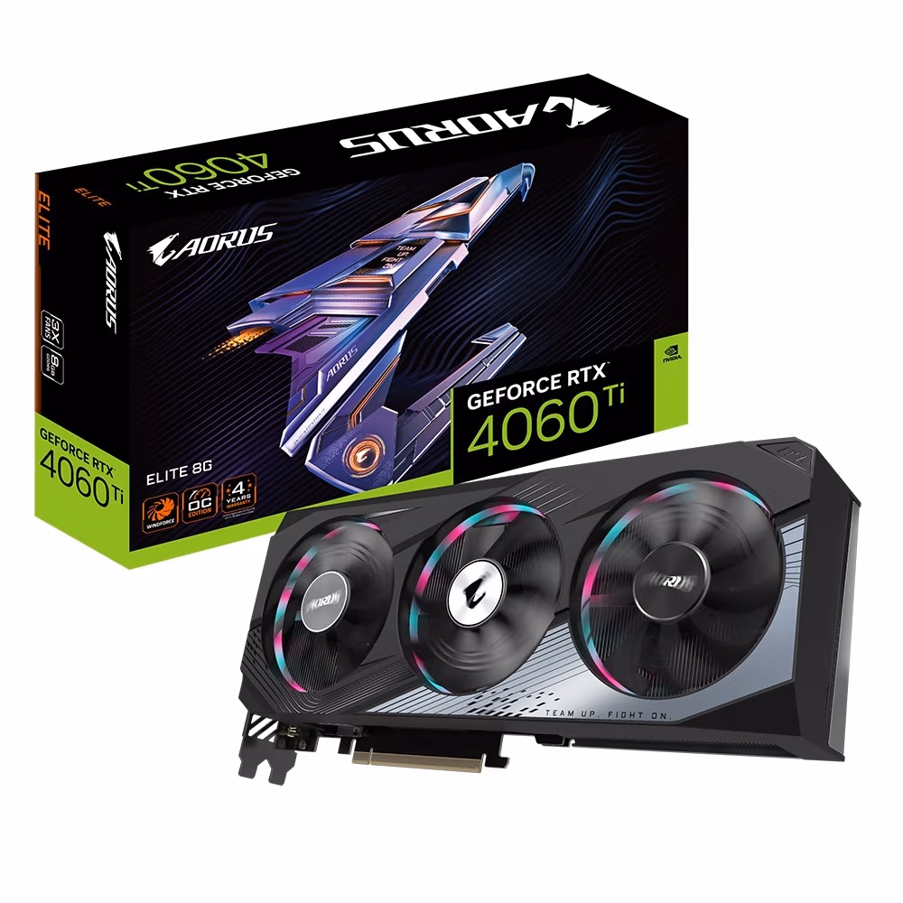 Видеокарта Gigabyte AORUS GeForce RTX 4060 Ti ELITE 8G / 8GB / GDDR6 / 128bit