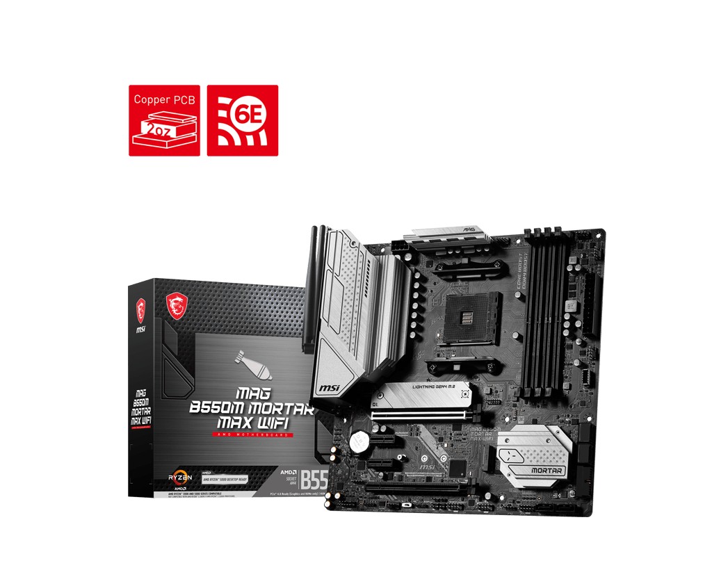 Материнская плата MSI MAG B550M MORTAR MAX WIFI / Socket AM4 / AMD B550 / mATX photo 1