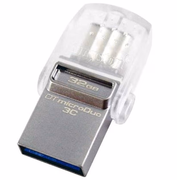 32GB USB3.1 Kingston DataTraveler MicroDuo 3C, Ultra-small, USB-C OTG, (Read 100 MByte/s, Write 15 MByte/s)