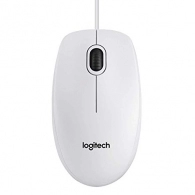 Logitech B100 Optical Mouse, White, USB, OEM