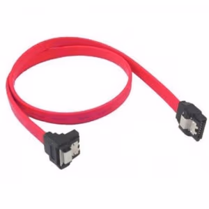 SATA Data Cable - 0.8m - Cablexpert CC-SATAM-DATA90-0.8M, Serial ATA III 50cm data cable with 90 degree bent connector, bulk packing, metal clips with 90 degree bent connector 