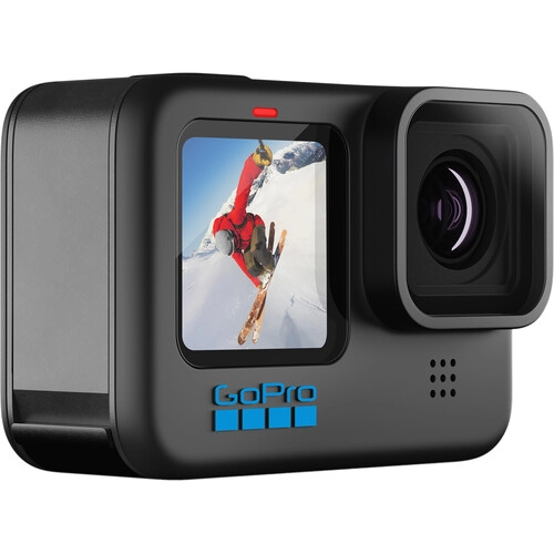 Action Camera GoPro HERO 10 Black, Photo-Video Resolutions:23MP/5.3K60+4K120, 8xslow-motion, waterproof 10m, voice control, 3x microphones, hyper smooth 4.0, Live streaming, Time Lapse, HDR, GPS, Wi-Fi, Bluetooth, microSD,USB-C,3.5mm, Battery 1720mAh, 153