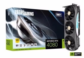ZOTAC GeForce RTX 4080 Trinity 16GB GDDR6X, 256bit, 2505/22400Mhz, Ada Lovelace/DLSS3, PCIeX16 4.0, 1xHDMI, 3xDP, All-New Aerodynamic Design, Triple Fan / IceStorm 2.0, Active Fan Control/FREEZE Fan Stop/Dual Bios, SPECTRA 2.0 RGB Lightning, Metal Backpl