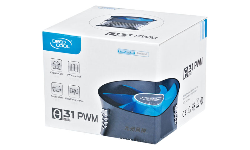 DEEPCOOL Cooler "Theta 31 PWM", Socket LGA1200/1151/1150/1155, up to 95W, 100x100x25mm, 900~2400rpm, <17.8~32.5dBA, 42.8CFM, 4pin, PWM, Hydro Bearing, Screw&Back Plate inst., Aluminium Heatsink with Copper insertion (36pcs/box) photo 4