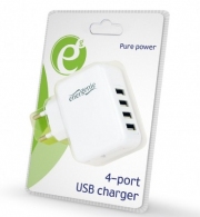 USB Charger  Gembird GMB EG-U4AC-02, 4x USB - 5V/ 3.1A, Input: 110/240V, Black thumbnav 1