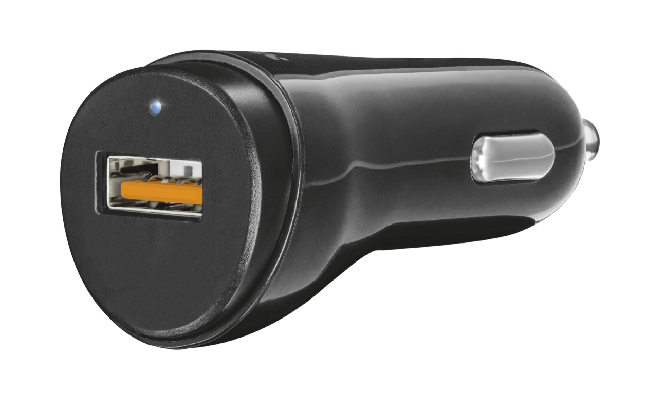 USB Car Charger - Trust Ultra-Fast (18W) USB Car Charger with QC3.0 and auto-detect, Output: QC3.0 mode with 5V/3A – 9V/2A – 12V/1.5A and auto-detect mode with 5V/2.4A photo 1 USB Car Charger - Trust Ultra-Fast (18W) USB Car Charger with QC3.0 and auto-detect, Output: QC3.0 mode with 5V/3A – 9V/2A – 12V/1.5A and auto-detect mode with 5V/2.4A photo 1