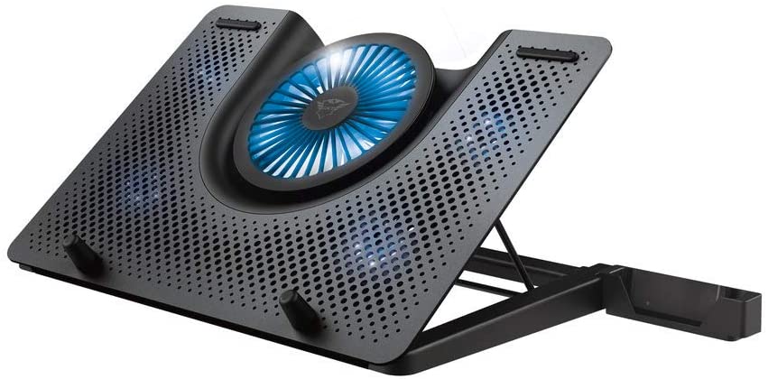 Trust Gaming GXT 1125 Quno, 17.4” Premium LED-illuminated gaming laptop cooling stand with 5 fans, Black photo 1