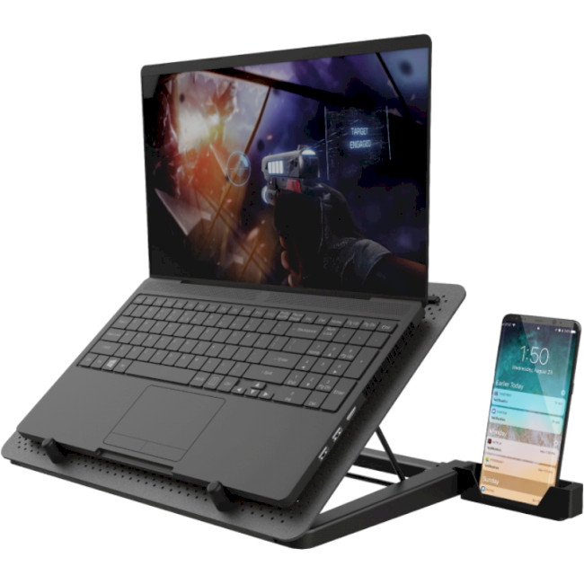 Trust Gaming GXT 1125 Quno, 17.4” Premium LED-illuminated gaming laptop cooling stand with 5 fans, Black photo 4