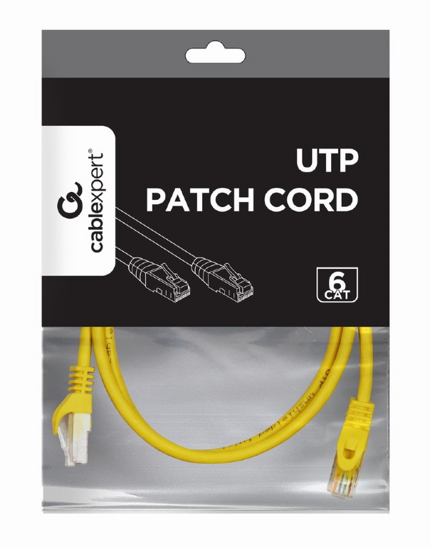 UTP Cat6 Patch cord, 1 m, Yellow photo 2