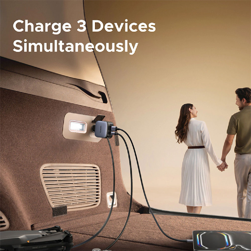 Зарядное устройство авто. для телефона Ugreen 60W USB-A + Type-C Retractable Cable EC602 photo 7