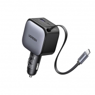 Зарядное устройство авто. для телефона Ugreen 60W USB-A + Type-C Retractable Cable EC602 thumbnav 1