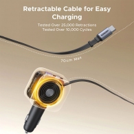Зарядное устройство авто. для телефона Ugreen 60W USB-A + Type-C Retractable Cable EC602 thumbnav 8