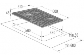 Встраиваемая  газовая панель Gorenje G6SY2B thumbnav 2