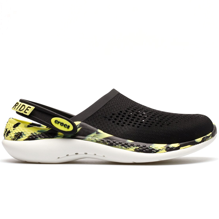 Шлепанцы Crocs LiteRide 360 Marbled / Мужской / 39-40 / Черный/Желтый photo 2