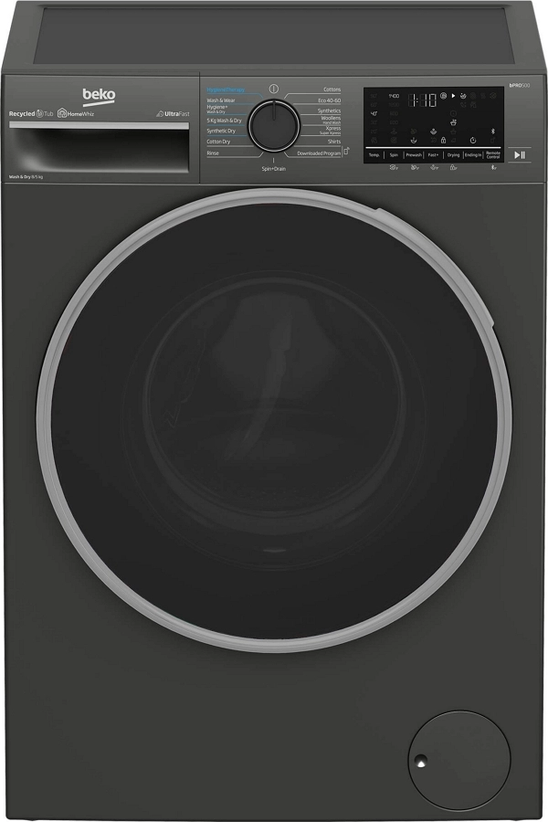 Cтирально-сушильная машина Beko B5DFT58442M, 8 кг, 1400 об/мин, D, Серый