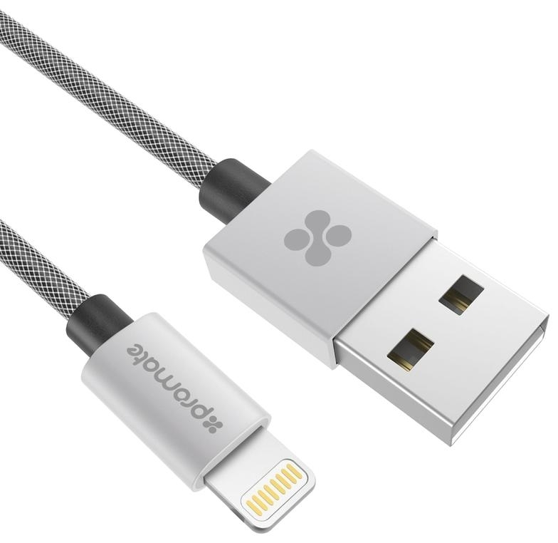 Кабель USB-A - Lightning Promate LINKMATE-LTF2. 1.2 /1.2м /Серый photo 1 Кабель USB-A - Lightning Promate LINKMATE-LTF2. 1.2 /1.2м /Серый photo 1