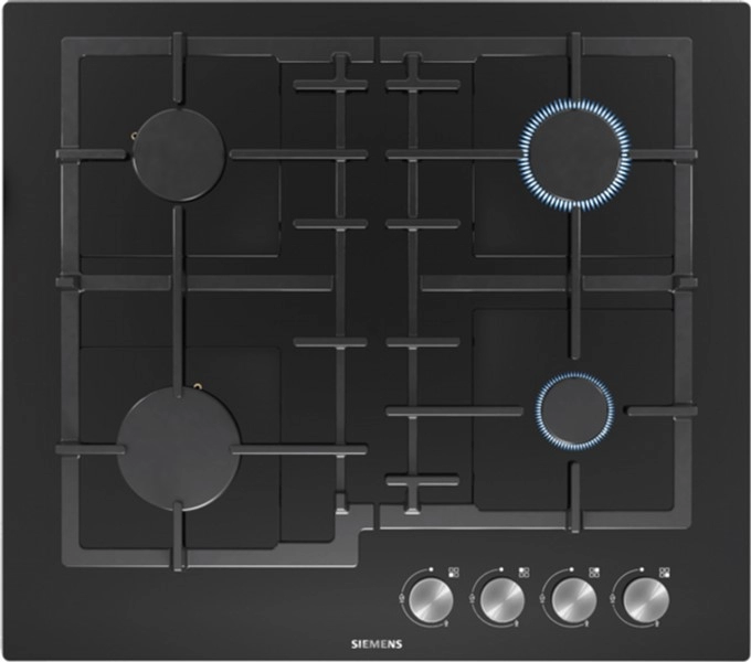 Plita cu gaz incorporabila Siemens EN6B6PO92R, 4 arzatoare, Negru