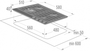 Встраиваемая  газовая панель Gorenje GT6SY2W thumbnav 3