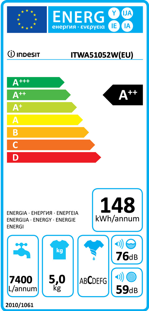 Стиральная машина Indesit ITWA51052W 5 кг / 1000 об/мин / A++ / Белый photo 2