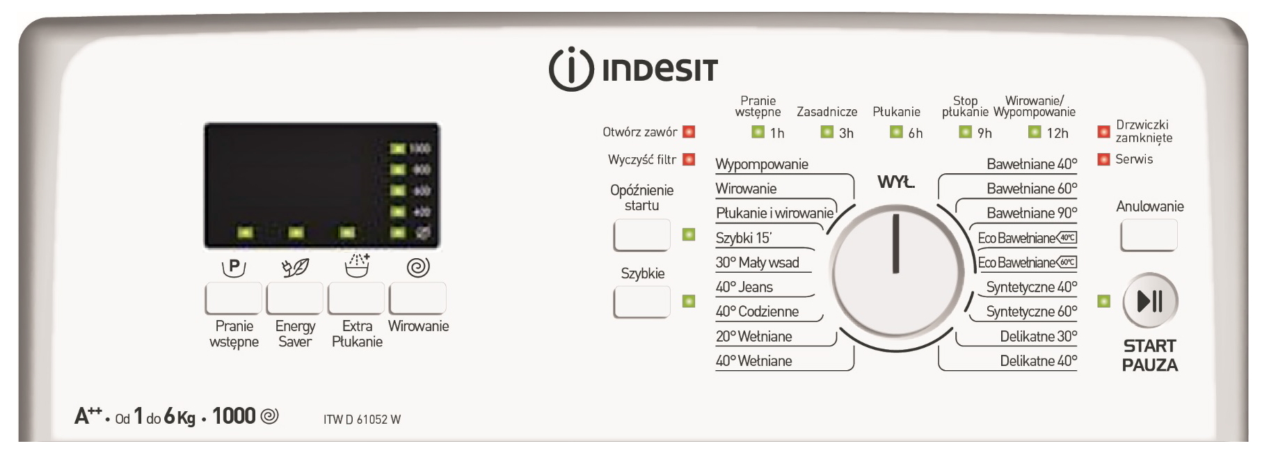 Стиральная машина Indesit ITWD61052W 6 кг / 1000 об/мин / A++ / Белый photo 2