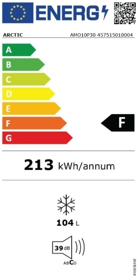 Морозильный ларь Arctic AMO10P30, 104 л, 86 см, F (A+), Белый 