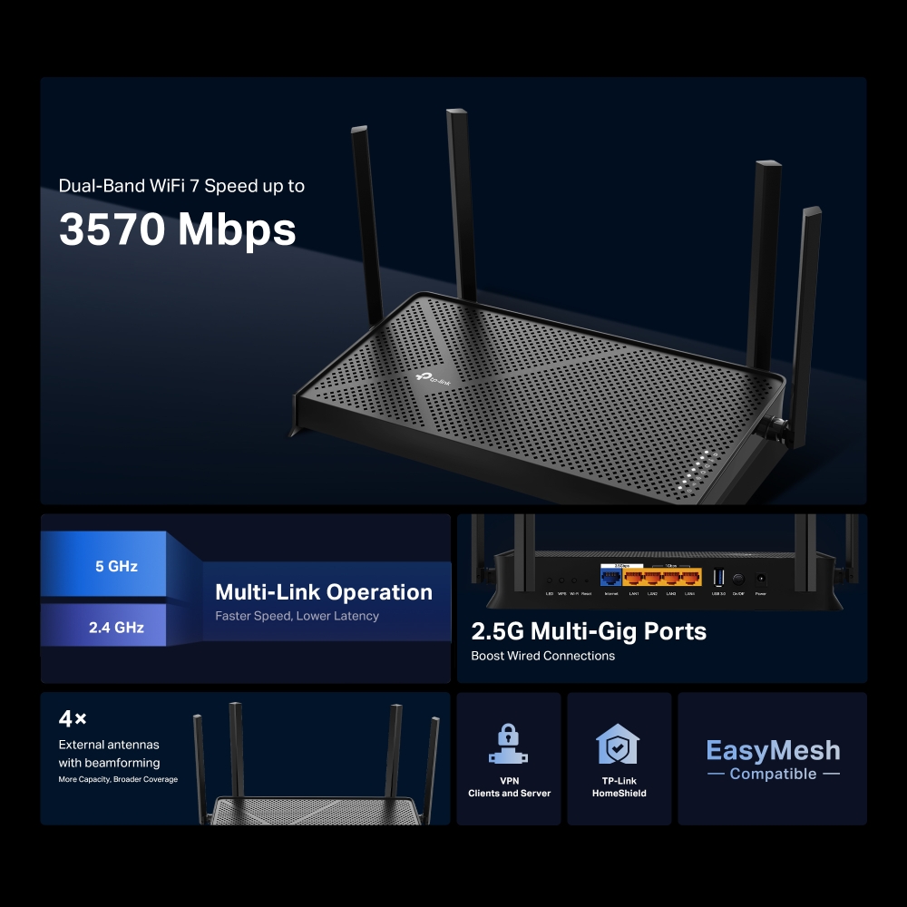 Router TP-Link Archer BE230 Wi-Fi 7 BE3600 photo 4