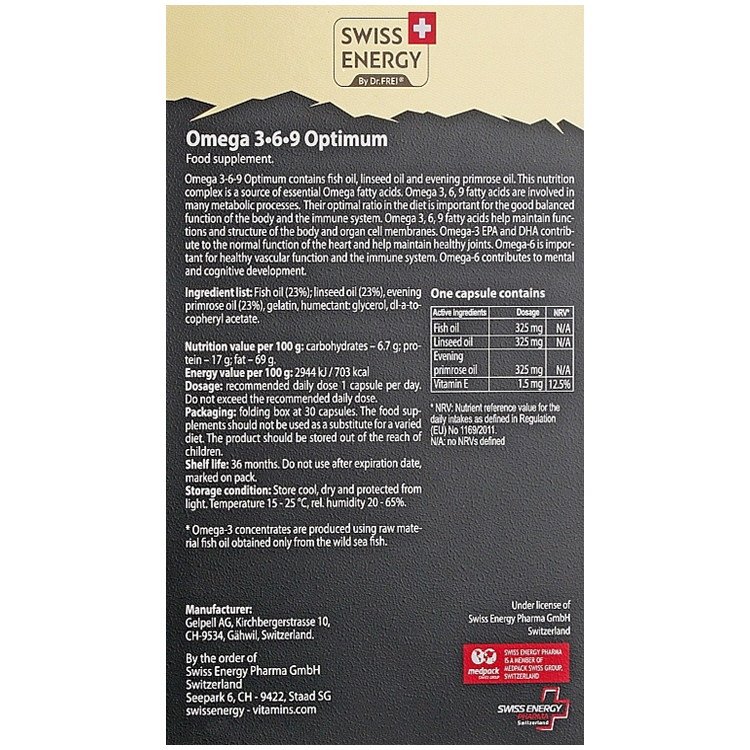 Vitamine Swiss Energy Omega3 Optimum photo 2