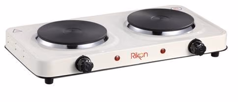 Plita de masa electrica Rikon RKN30, 2 arzatoare, 2000 W, Alb 