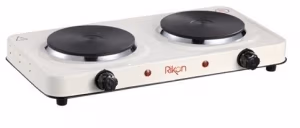 Plita de masa electrica Rikon RKN30, 2 arzatoare, 2000 W, Alb