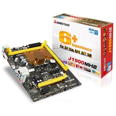 BIOSTAR J1900MH2, MB + CPU onboard: Quad-core Celeron J1900 (2.0-2.42GHz), 2xDDR3-1333, Intel HD graphics, VGA, HDMI, 1xPCIe X16, 2xSATA2, 2xPCIe X1, COM & LPT Header, ALC662 6-Ch HDA, GbE LAN, 1xUSB3.0, mATX photo 1