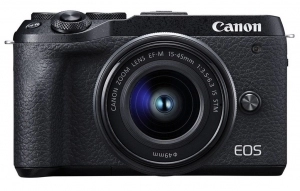 Mirrorless Camera CANON EOS M6 II 15-45 IS STM Black + electronic viewfinder EVF-DC2 (3611C053)