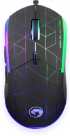 MARVO "M115", Gaming Mouse, 800//1600/2400/4000dpi adjustable, Optical sensor, 6 programmable buttons, 7-color backlight, USB, Black thumbnav 1