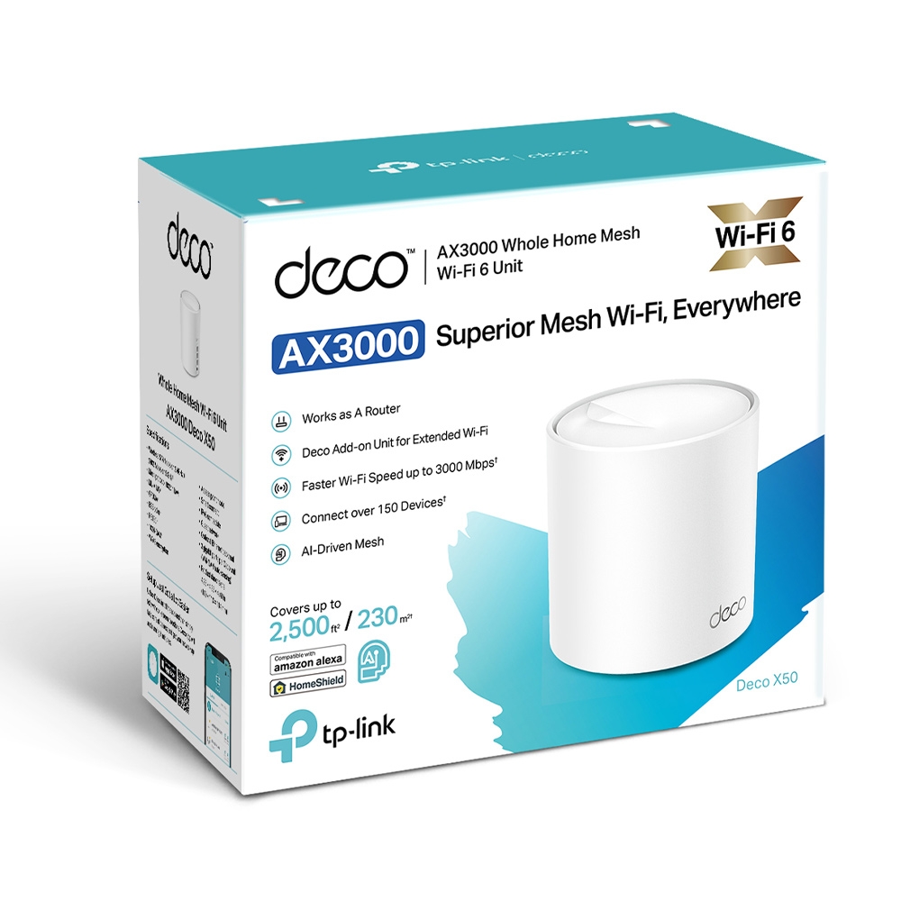 Mesh Wi-Fi 6 система TP-LINK Deco X50 (1-pack) / AX3000 Dual Band /  3 LAN/WAN Gigabit Port photo 8