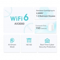 Mesh Wi-Fi 6 система TP-LINK Deco X50 (1-pack) / AX3000 Dual Band /  3 LAN/WAN Gigabit Port thumbnav 3