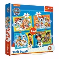 Trefl 34346 Puzzle 4In1 Happy Paw Patrol Team