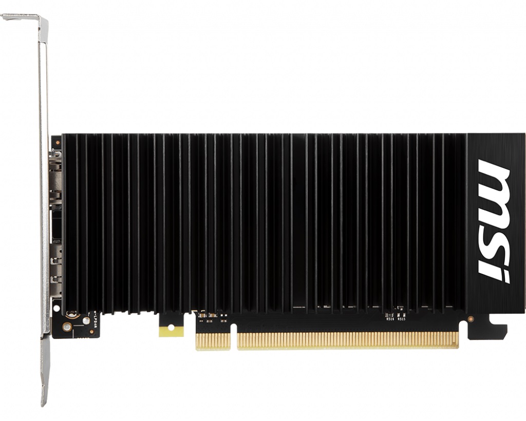 MSI GeForce GT 1030 2GHD4 LP OC / 2GB GDDR4 64Bit 1430/2100Mhz, 1xHDMI, 1xDisplay Port, Passive Heatsink, Aluminum Core, Completely Silent, Military Class 4 (MIL-STD-810G), LowProfile, (LP bracket included), Retail photo 1