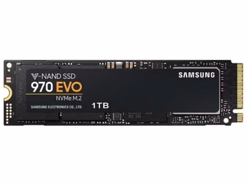 M.2 NVMe SSD 1.0TB  Samsung SSD 970 EVO Plus, PCIe3.0 x4 / NVMe1.3, M2 Type 2280 form factor, Seq. Read: 3500 MB/s, Seq. Write: 3300 MB/s, Max Random 4k: Read /Write: 600,000/550,000 IOPS, Samsung Phoenix Controller, 1GB LPDDR4, V-NAND 3-bit MLC 