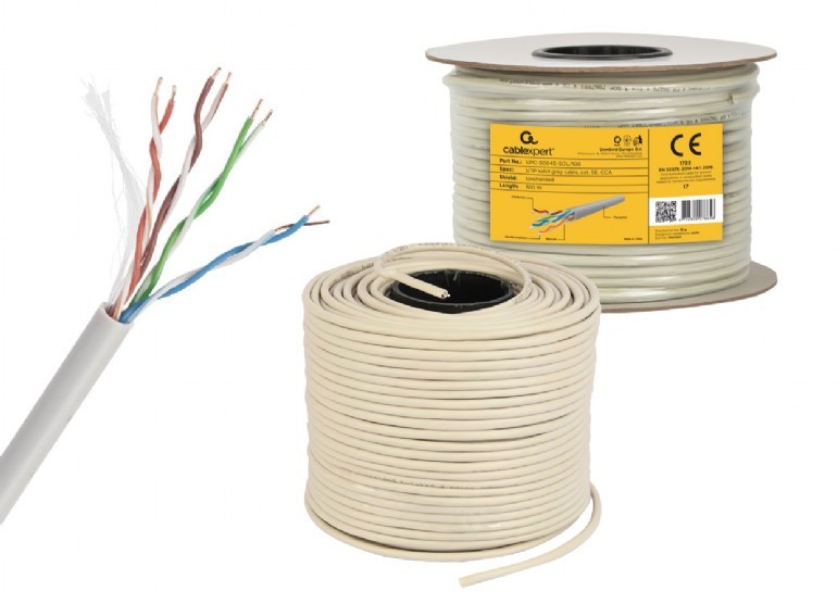 Cable UTP Gembird UPC-5004E-SOL/100, Solid CAT5e UTP LAN cable (premium CCA), 100m photo 2
