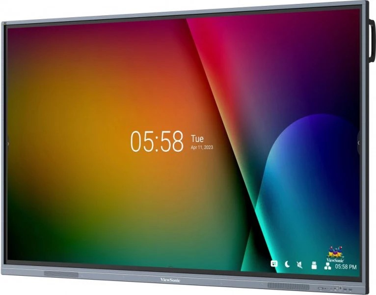 ViewSonic IFP7533, EDUCATION - Classroom Essentials, 75”(3840x2160), Android 11, 20 Multi Touch, 9H, 350nits, 4000:1, 4GB RAM / 32GB Storage, OPSx1, HDMI-inx2, HDMI outx1, VGAx1, USB-Ax4, USB-Bx1, USB-C, Earphonex1, Audiox1, RS232,  Black photo 3