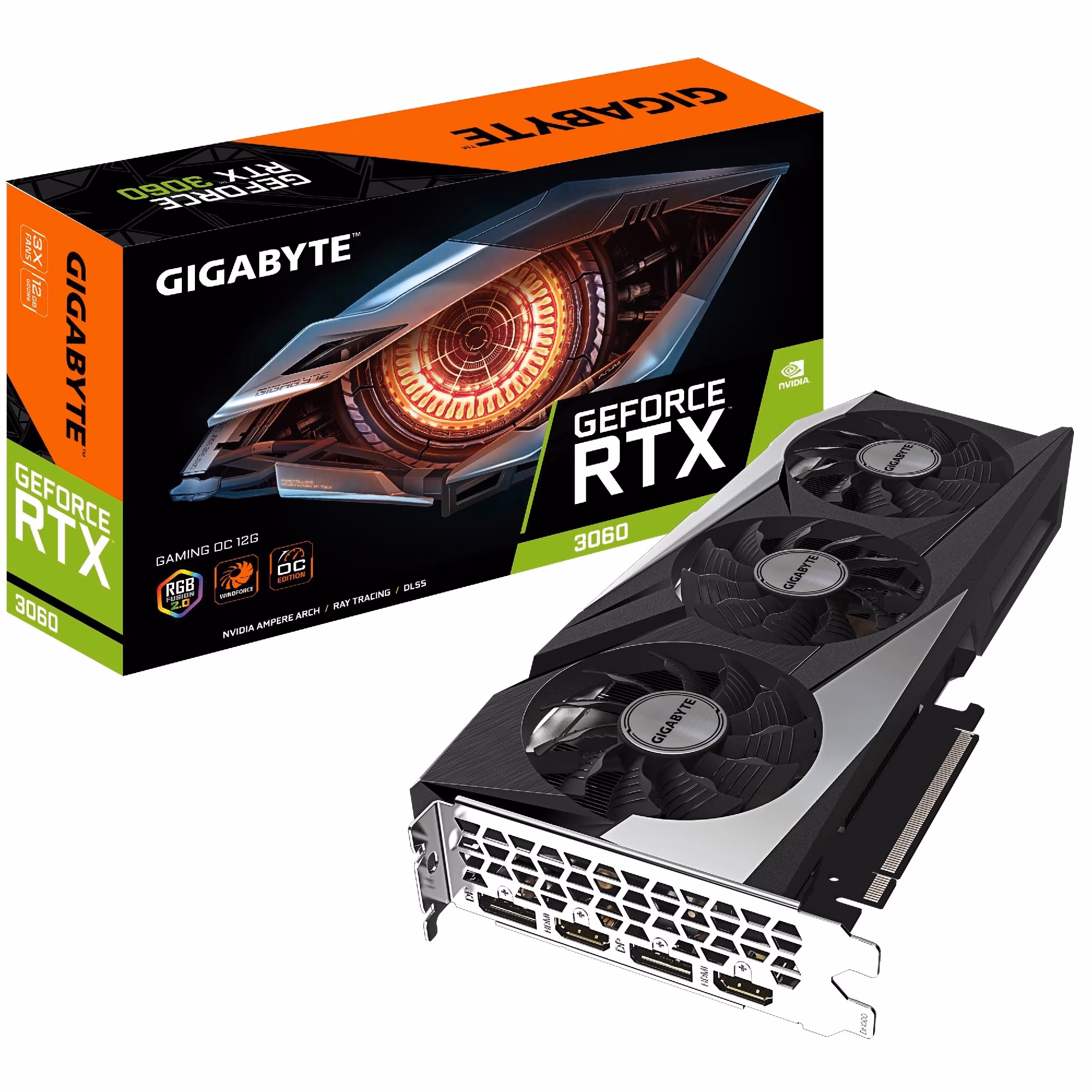 Видеокарта GIGABYTE GeForce RTX 3060 GAMING OC 12G / 12GB / GDDR6 / 192Bit