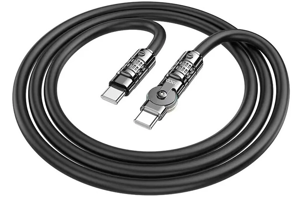 Cablu USB-C la USB-C HOCO “U118 Triumph” / 1.2m / Zinc alloy / 60W / up to 3A / Black