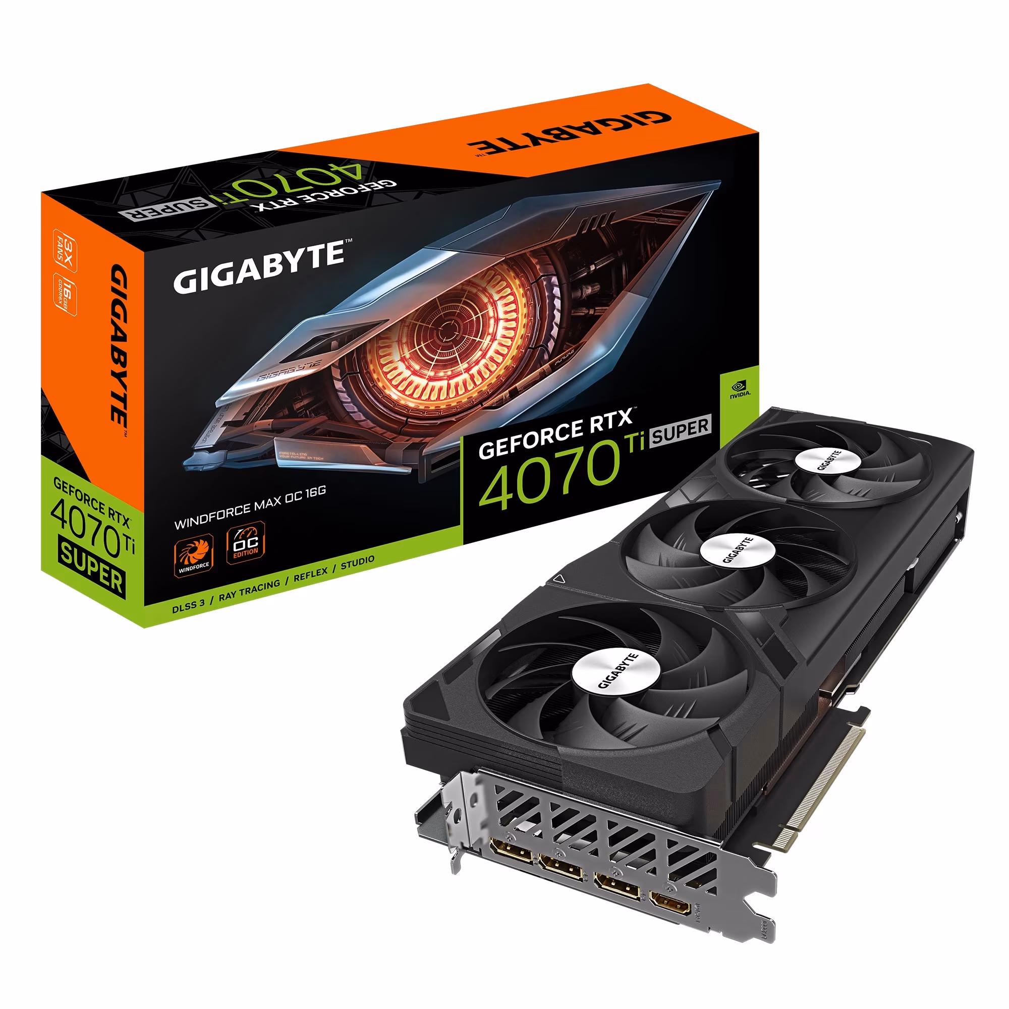 Видеокарта Gigabyte GeForce RTX 4070 Ti SUPER WINDFORCE OC 16G/ 16GB / GDDR6X / 256bit